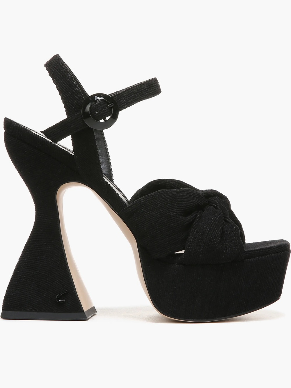 🖤 Circus NY by Sam Edelman "Audrea" Crushed Velvet Platform Sandals 8.5 - Picture 4 of 14